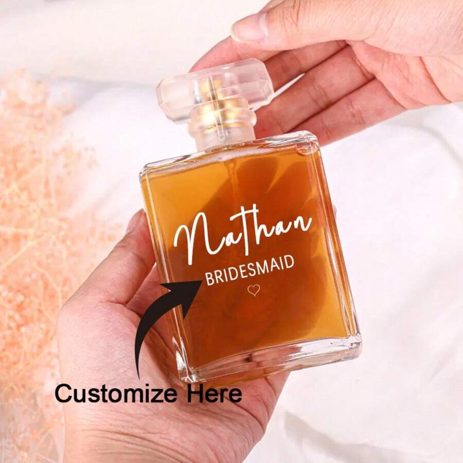 Perfume Bottle,Mother Of Bride Bridesmaid Gift,Personalised Wedding Perfume Atomiser Bottle,Bridal Party Gift,100ml Gold Spray Frosted Cover - 100ml - View 1