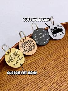 1 pièce Médaille d'identification pour animaux de compagnie personnalisable en acier inoxydable, gravure personnalisée recto-verso, forme ronde pour chiens/chats, cadeau d'anniversaire pour les amateurs d'animaux de compagnie, Noël, anniversaire, design élégant pour un usage quotidien et les occasions spéciales, médailles d'identification pour animaux de compagnie, accessoires pour animaux de compagnie - Noir - Voir 1