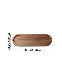 1pc Creative Scandinavian Minimalist Paulownia Wood Tray, Desktop Aromatherapy Candle Stand, Wooden Plate Entryway Key Holder Jewelry Earrings Necklace Organizer For Women Storage Organizer Travel Holiday Essential Fall Decor Autumn Halloween