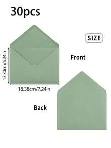 10pcs/30pcs/50pcs Envelopes Suitable For Wedding Invitations, Greeting Cards, Birthday Invitations,Christmas,Simple, Fresh And Artistic Invitation Envelope Stationery, Suitable For Valentine's Day, Graduation Season, Weddings, Parties And Gatherings To Invite Friends, Family And Best Friends,It Is Also Applicable To Festivals Such As Christmas, New Year's Day And Valentine's Day - Green - View 8