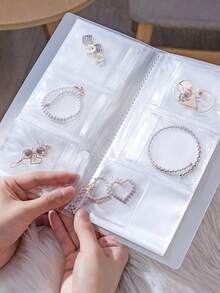 1pc 160 Slots Matte Transparent Jewelry Storage Album With 40pcs Oxidation-Resistant Pouches, Organizer For Rings, Earrings And Necklaces For Women Storage Organizer Travel Holiday Essential Fall Decor Autumn Halloween
