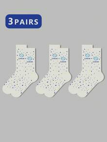 1/2/3 双女士十二生肖袜、白袜、黑袜、中筒袜、艺术袜、运动袜、时尚袜、女童袜、中筒袜、简约袜、休闲袜、适合日常穿着、秋季 - 彩色 - 查看 60