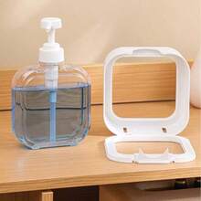 2 pièces Distributeur de savon transparent, distributeur de savon liquide pour salle de bain - avec pompe anti-rouille, convient pour l'évier de cuisine, la salle de bain, cadre décoratif noir/blanc distributeur de savon carré transparent rechargeable