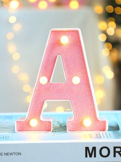1pc 16cm/6.3inch Pink Luminous Letter Light Up Your Room, Battery Powered LED Letter Lamp,Number Light Sign, Suitable For Children's Room Decor, Weddings,Birthday Party Decorative Light Lamps,Home And Room Decor Alphabet Light,Letter Lighting Night Light,Decor BOO Lamp Light,Christmas Decoration Lights