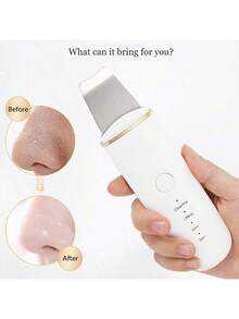 Ultrasonic Skin Cleansing Tool - USB Rechargeable, Vibration Face Scraper Blackhead Remover, Spatula Exfoliating Facial Lifting Beauty Tool, Affordably-Priced Skincare Device, Includes 2 Silicone Heads - Multicolor - View 7