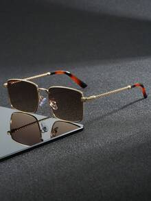 1 par de gafas de metal con diseño de polígono retro y elegante para hombres, adecuadas para viajes al aire libre, decoración de fiestas, vacaciones en la playa, que te harán el centro de atención en la calle