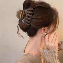 1 件简约大号发夹发爪，优雅发饰，女士爪夹发夹发夹发夹发夹发夹秋冬度假装女士