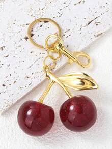 1 pieza Llavero elegante con diseño de cereza, accesorio de moda como regalo para mujeres en el Día de San Valentín, accesorios escolares y de coche, lindo estilo gótico y Y2K - Multicolor - Ver 7