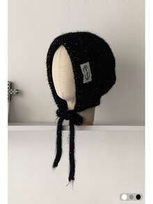 1pc Knitted Blend Sequin Embellished Balaclava Hat, Warm Knitted Beanie With Ear Flaps For Women, Autumn/Winter - Multicolor - View 14