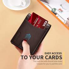 Runbox Wallet For Men Slim RFID Leather 2 ID Window With Gift Box - CH 黃棕色 - 查看 10