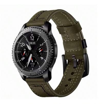 22mm Wide Leather Band Strap For Samsung Galaxy S3 Frontier Class Smart Watch 45 46mm ,For Watch GT 5 46mm/GT 5 Pro 46mm/GT 4 46mm/GT 3 Pro 46mm/GT 3