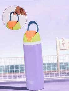 1 pieza Nuevo vaso de frutas de alta calidad, vaso con doble pajita fresco y creativo, botella deportiva portátil para exteriores con cierre, vaso con tapa rebotable, taza de café de acero inoxidable, botella de agua a prueba de fugas de doble capa, adecuada para la escuela, camping y senderismo