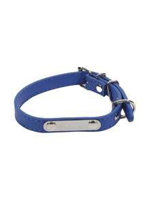 1 pieza Collar pequeño para perro y gato de PU con hebilla de metal, collar ajustable para gato, cachorro, collar, arnés y correa para perros, duradero y cómodo, collar de mascota anti-pérdida con placa de identificación