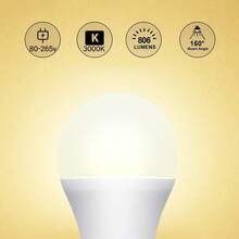 1pc Kasotile Motion Sensor Light Bulb, 12W (100W Equivalent), E27 Base, 6000K Daylight/3000K Warm Light, Energy-Efficient, For Indoor Lighting, Porch, Stairs, Hallway, Garage