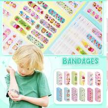 （10/30/100片装彩色图案创可贴）卡通创可贴，多用途，弹性面料制成，足部防磨损贴片，创意绷带