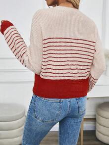 Damen Lässig Farbverlauf Charm Strick Pullover