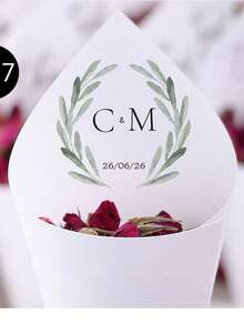 30Pcs Of Set DIY Wedding Cone For Petal Toss, Personalized Confetti Cones, Custom 17 Styles White Paper Cone For Bridal Shower Party Decoration, Multi-Functional, Anti-Mold, Ornamental, Reusable, Exquisite, Stylish, High-Quality, Adorable, Modern, Custom, Unique, Personalized, Son, Daughter, Kids, Kitchen, Dining Room, Bedroom, Office, Living Room, Home, Garden, Tea Room, For Anniversaries, For Birthdays, For Housewarming, For Graduation, Gala Night, Customized Gift Wrap Boxes, Chic Autumn