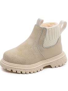 1双女童冬季新款软底时尚百搭户外防滑保暖靴 - 米色 - 查看 6