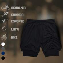 3-Piece 2-In-1 Double Compression Dry Fit Gym Bermuda Shorts Kit - PRETO/PRETO/PRETO - 查看 6