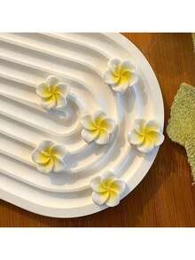 10/12/30 件手工发夹配件，渐变白色雏菊花 DIY 珠宝配件，无香平背 - 白色 - 查看 10