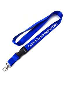 Customized Text ID Badge Lanyard, Personalized ID Badge Lanyard With Detachable Clasp, Customizable Lanyard Keychain In Red/Orange/Blue/Navy/Black/Gray, ID Badge Holder, Phone Lanyard, Key Lanyard - Multicolor - View 8