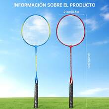 WEAGP 4PSC Juego de Raquetas de Bádminton, Raquetas de Bádminton Portátiles con 4 Pelotas de Bádminton y Red Portátil, Bolsa de Almacenamiento, Raquetas de Badminton para Deporte Juego al Aire Libre - 1 - Ver 6