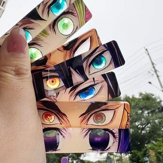 2025 New : Kimetsu No Yaiba Acrylic Glowing Eyes Cartoon Keychain, Anime Transparent Card Keychain, Anime Convention Gifts, Parent-Child Gifts, Birthday Gifts, Halloween Gifts, Christmas Party Gifts, Best Gifts