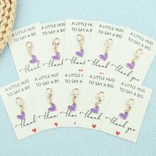 Women's Heart Design Alloy Keychain With Personalized Note - Golden Charm, Cartoon Heart, Thank You Gift For Teacher, Girlfriend, Mom, Best Friend | Personalized Gift | Ideal For Christmas Car Accessories Cute Goth Y2k Bag Accessories Lanyards With Id Holder Car Accessories Bag Charms