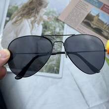 1 par de gafas de sol de aviador de moda para hombres, adecuadas para uso diario