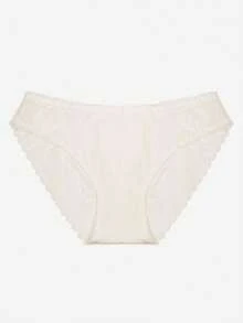 Baumwoll-Höschen mit Spitzenbesatz, angenehm zu tragen - Weiss - Übersicht 1