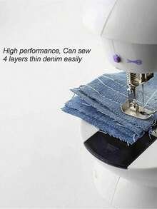 Mini Máquina de Coser Portátil Automático Eléctronico Compacta Doble Velocidades Controlar Doble de Hilos, Principiantes - Multicolor - Ver 4