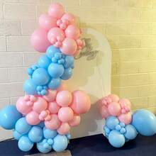60pcs Pink And Blue Latex Balloons, 10 Inch Cute Pink And Blue Balloons, Suitable For Boys Or Girls To Decorate Birthday Parties, Gender Revealing Balloons, Wedding Decor, Baby Showers, Baby Parties, Anniversary Celebrations, Romantic Atmosphere Decorations. - Multicolor - View 5