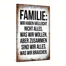 1 Piece German Vintage Metal Wall Art Sign With Quote 'Family: We May Not Have Everything We Need, But Together We Are Enough' - Rustic Iron Art Home Decor For Farmhouse, Office, Bar - Perfect Family Gift For Bedroom, Living Room Or Holiday Decoration, Distressed Effect - Mix - View 3