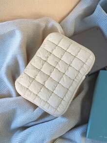 1 Stück koreanischer Ins-Stil Tablet-Aufbewahrungstasche, süßes kariertes Wolkenmuster, weiß, große Kapazität, leicht mitzunehmen, Herbst-Uni-Essentials, Laptoptasche für Frauen, MacBook-Hülle, Laptophülle, Rückkehr zur Schule, Laptoptasche, Laptophülle für Reisen, wasserdicht, tragbar für Männer Laptoptaschen