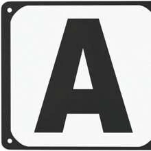 Dressage  Letters - Set Of 12, Steel, Black/White, Easy To Install, Weatherproof, Suitable For Equestrian Training - Default - View 1