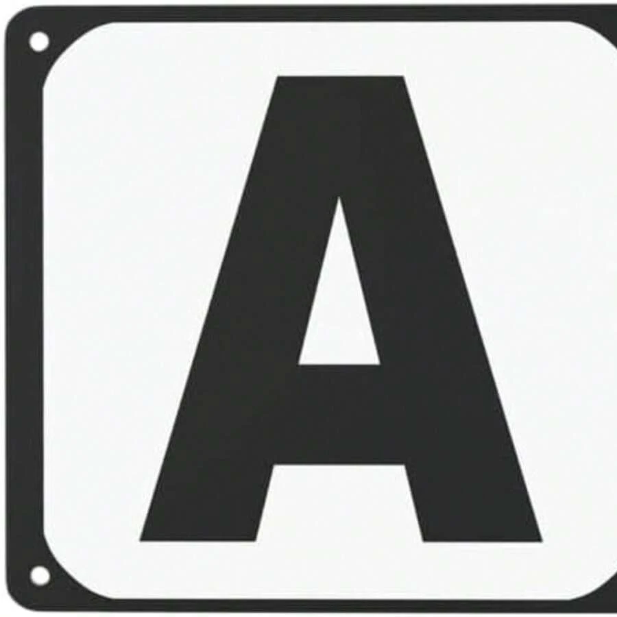 Dressage  Letters - Set Of 12, Steel, Black/White, Easy To Install, Weatherproof, Suitable For Equestrian Training - Default - View 1