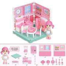 DIY Mini Haus Bau Miniatur Set mit Möbeln, kreatives Zimmer Mini Puppenhaus, kreatives Spielzeug Heim Dekoration einzigartiges Hobby Geschenk - Verschiedenfarbig - Übersicht 14