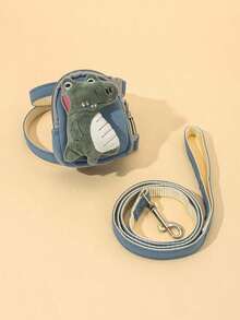 1pc Dinosaur Decor Pet Harness & 1pc Pet Leash For Dog And Cat For Outdoor - Multicolor - View 7