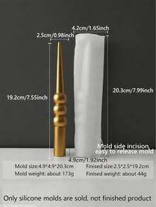手工定制艺术螺旋模具，3D 螺旋长杆形 DIY 蜡烛/肥皂/树脂工具/香薰蜡烛/树脂装饰，柔性材料，母亲节、情人节、家居装饰的绝佳礼物 - 白色 - 查看 8