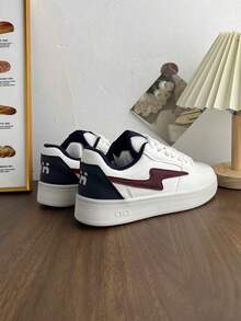 New Women Casual Anti-Slip Lightweight Fashion Casual White Sneakers, Lace-Up Patchwork Outdoor Casual Shoes