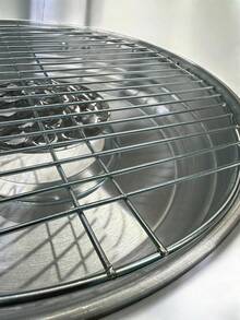 Asador Fugitivo Portátil para Estufa de Gas  Parrilla de Acero Inoxidable 33 cm.  Diseñado para usarse sobre estufas de gas - Plateado - Ver 3