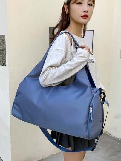 حقيبة رياضية للرجال والنساء للرياضة والجيم مع حجرة للأحذية وجيوب للتخزين الجاف والرطب مع حامل قابل للتعديل للسجادة اليوغا، حقيبة سفر وحمل رياضية للكتف