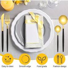 Juego de Cubiertos de Acero Inoxidable de 24 Piezas para Cena - Oro negro - Ver 11