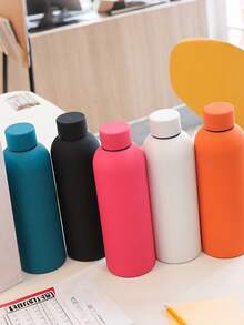 1 peça de 17oz de parede dupla de aço inoxidável com isolamento a vácuo, cor fosca, garrafa criativa de boca pequena, copo de café portátil, adequado para esportes ao ar livre, ioga, café, deslocamento para o escritório, presentes de feriado e aniversário, todas as estações