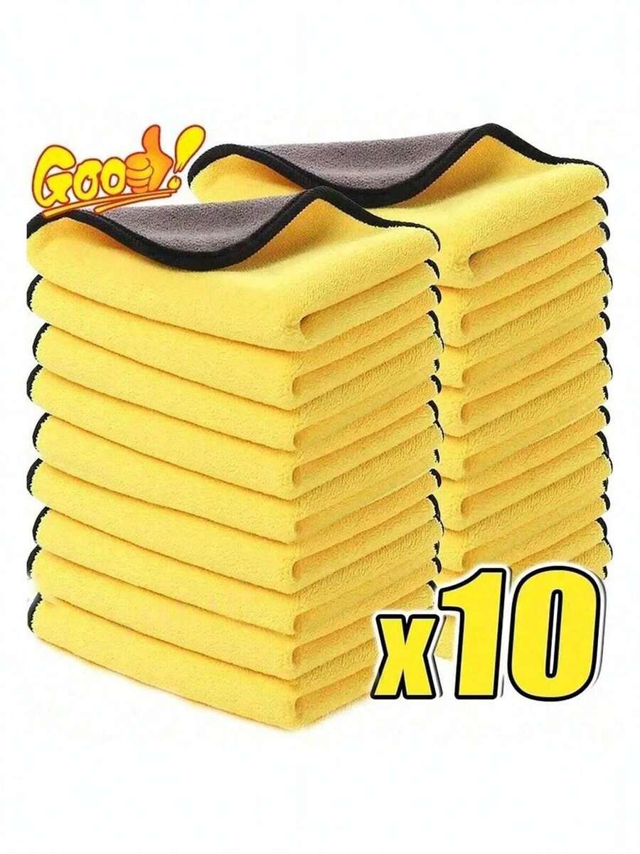 Cleaning Cloth,1/3/5/10pcs High Density Coral Fleece Car Wash Towels, Double-Sided Thick Absorbent Automotive Cleaning Cloths, Glass Wiping Rags, Suitable For Auto Repair Shops, Hotels And Restaurants Cleaning