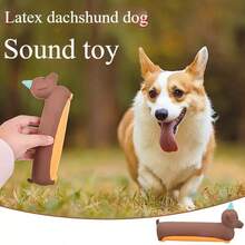 1pc Funny Sound Dog Toy, Durable Chew Toy For Pets, Latex Squeaky Toy For Sausage Dogs, Boredom Relief Toy For Small & Medium Dogs, No Battery Required - Multicolor - View 4
