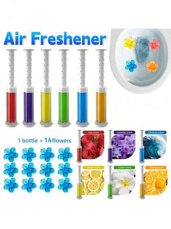 1/6/8/12 st toalettgelstämplar - 6 dofter toalettrengöringsgel, långvarig blomformad badrumsfräschare, håller toalettstolen fräsch doftande och ren