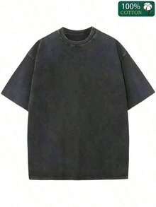 Spoiled By My Blue Collar Man-Shirt -  Wash Tee, Casual Short Sleeve Cotton Top, Soft & Breathable, Everyday Wear, Girlfriend/Wife/Women.2025 - 黑色 - 查看 2