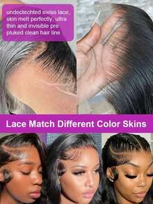 CEXXY 13x6 Brazilian Straight Lace Front Human Hair Wig 100% Real HD Transparent Lace Wigs For Women Deep Part Pre Plucked With Baby Hair Natural Hairline Glueless 5x7 Lace Wig Beginner Friendly Easy Install 360 Full Lace Wig Human Hair For Ponytail Bun Updo Hairstyles - SPure Natural - 查看 9