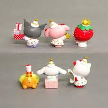 Sanrio 6pcs Christmas My Melody Sanrio Kuromi Cinnamoroll Blind Box Figurines Toys